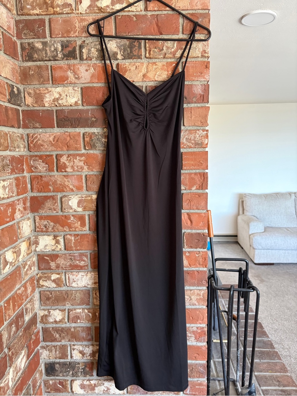 Mango Black Spaghetti-Strap Dress